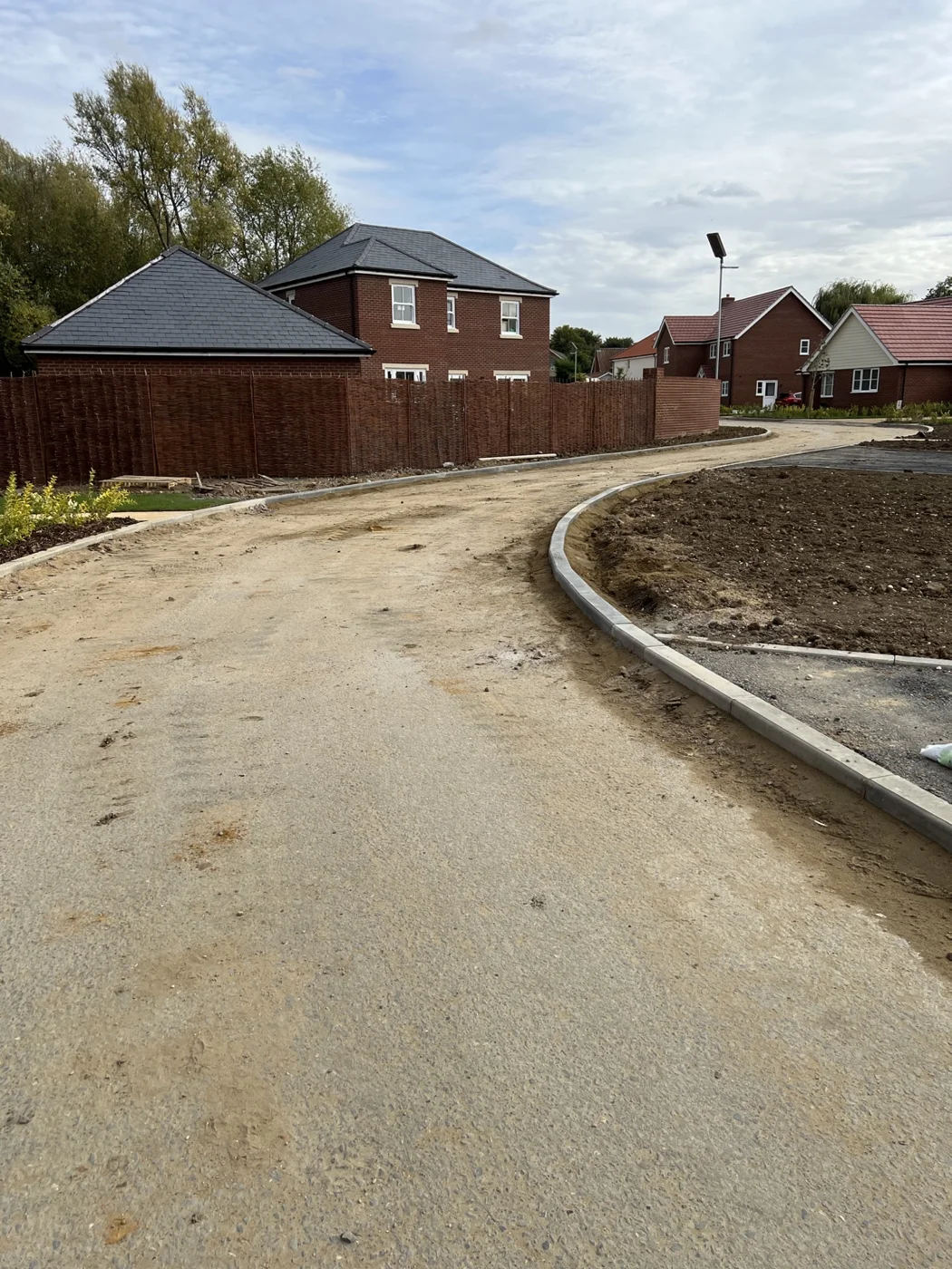Bury St Edmunds groundworks: kerb line