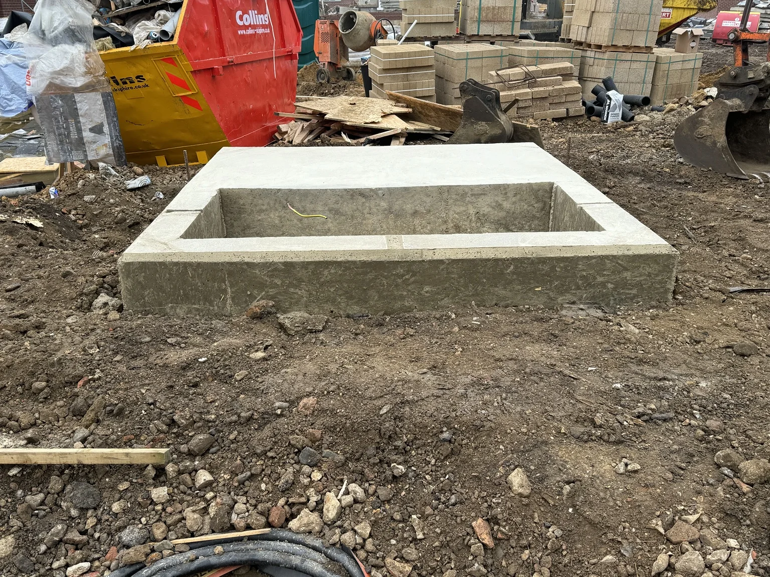 Concrete electrical substation base constructed by STL at Garboldisham