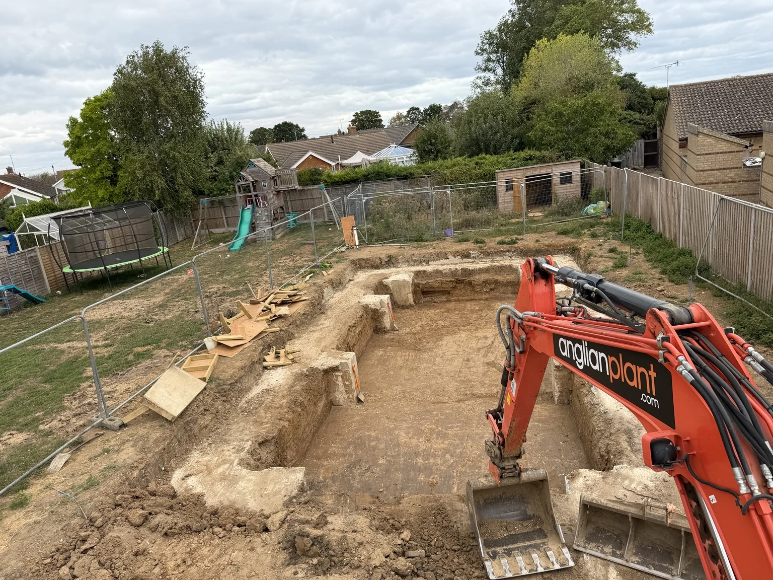 Excavation and ground preparation at the Heacham swimming pool project